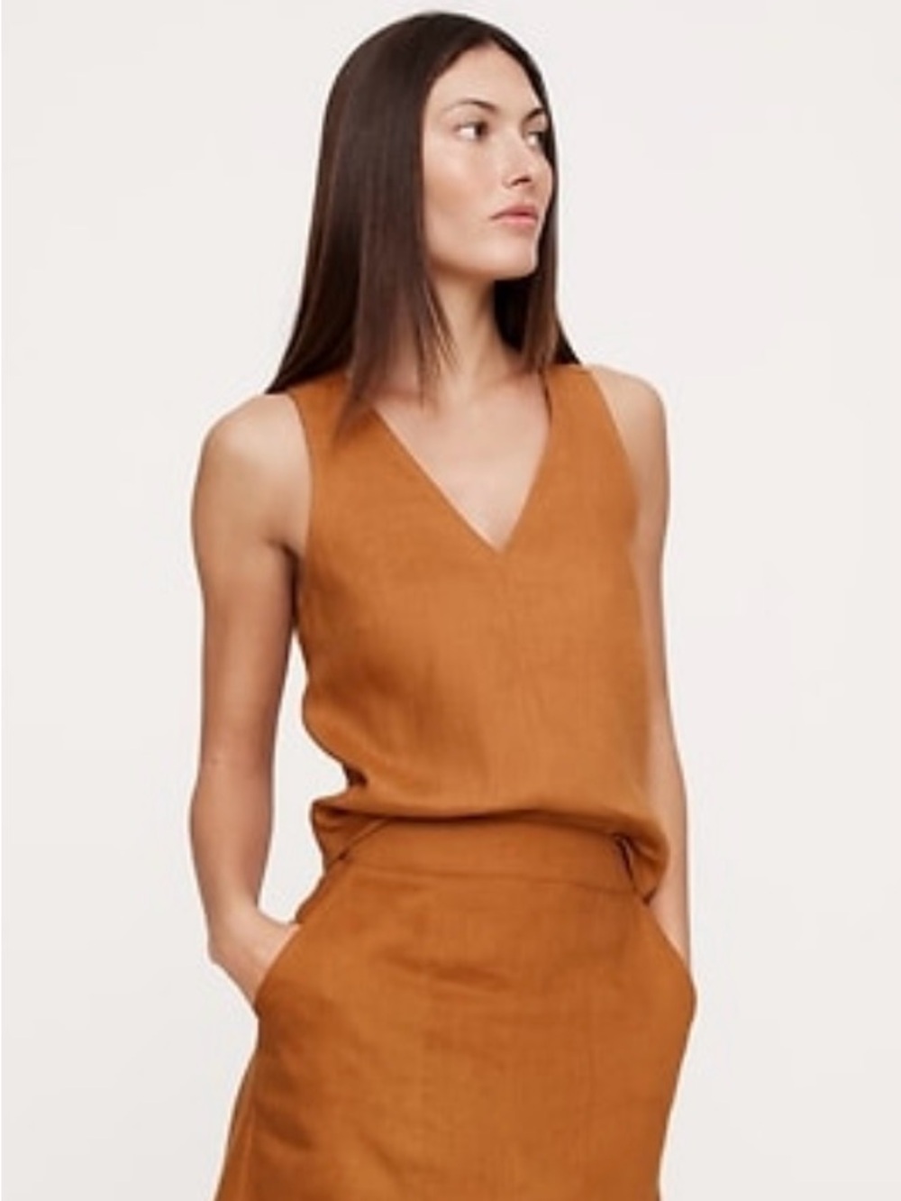 Banana Republic Burnt Orange V-Neck Sleeveless Camisole